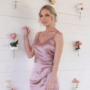 Revelry Rory Satin Bridesmaid Dress - Rose Quartz 2 Regular